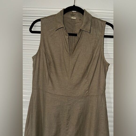 T Tahari Women’s Linen Blend Sleeveless Collared Fit & Flare A-Line Dress Size 6 - Picture 2 of 11